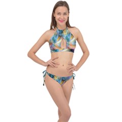 Colorful Thoughts Cross Front Halter Bikini Set by WolfepawFractals