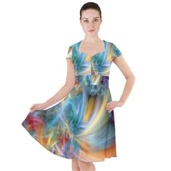 Colorful Thoughts Cap Sleeve Midi Dress by WolfepawFractals