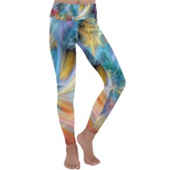 Colorful Thoughts Kids  Lightweight Velour Classic Yoga Leggings by WolfepawFractals