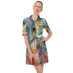 Colorful Thoughts Belted Shirt Dress by WolfepawFractals