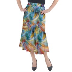 Colorful Thoughts Midi Mermaid Skirt by WolfepawFractals