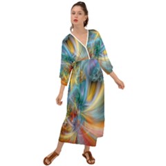 Colorful Thoughts Grecian Style  Maxi Dress by WolfepawFractals