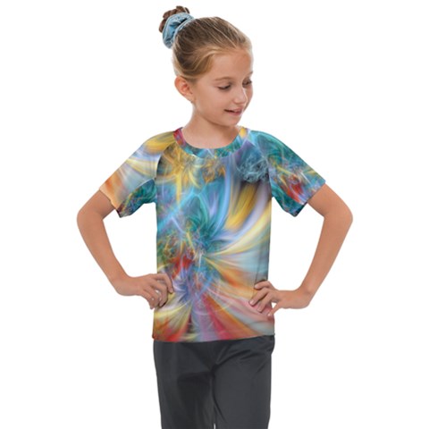 Colorful Thoughts Kids  Mesh Piece Tee by WolfepawFractals