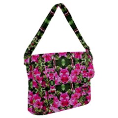 Magenta Flowers Buckle Messenger Bag by kaleidomarblingart