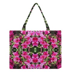 Magenta Flowers Medium Tote Bag by kaleidomarblingart