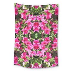 Magenta Flowers Large Tapestry by kaleidomarblingart