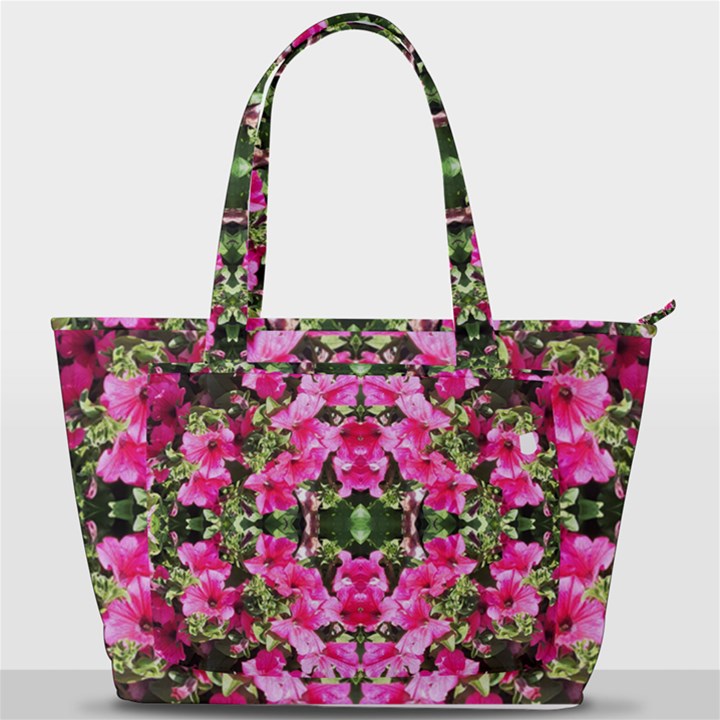 Magenta Flowers Back Pocket Shoulder Bag 