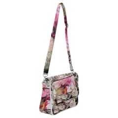 Marbling Collage Shoulder Bag With Back Zipper by kaleidomarblingart