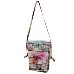 Marbling Collage Folding Shoulder Bag by kaleidomarblingart