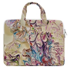 Marbling Collage Macbook Pro Double Pocket Laptop Bag by kaleidomarblingart