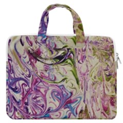 Abstract Swirls Iv Macbook Pro Double Pocket Laptop Bag by kaleidomarblingart