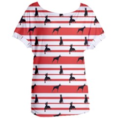 Doberman Dogs On Lines Women s Oversized Tee by SychEva