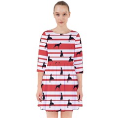 Doberman Dogs On Lines Smock Dress by SychEva