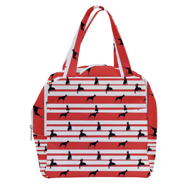 Doberman Dogs On Lines Boxy Hand Bag