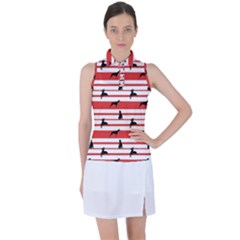 Doberman Dogs On Lines Women s Sleeveless Polo Tee by SychEva