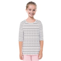 Mixed Gray Striped Ethnic Seamless Pattern Kids  Quarter Sleeve Raglan Tee