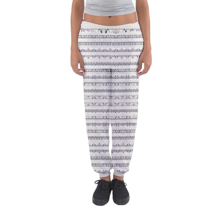 Mixed Gray Striped Ethnic Seamless Pattern Women s Jogger Sweatpants