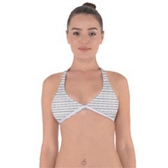 Mixed Gray Striped Ethnic Seamless Pattern Halter Neck Bikini Top by dflcprintsclothing