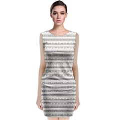 Mixed Gray Striped Ethnic Seamless Pattern Classic Sleeveless Midi Dress