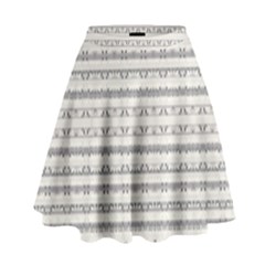 Mixed Gray Striped Ethnic Seamless Pattern High Waist Skirt