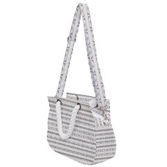 Mixed Gray Striped Ethnic Seamless Pattern Rope Handles Shoulder Strap Bag