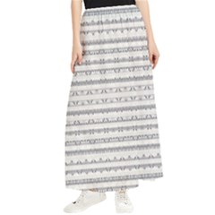 Mixed Gray Striped Ethnic Seamless Pattern Maxi Chiffon Skirt