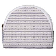 Mixed Gray Striped Ethnic Seamless Pattern Horseshoe Style Canvas Pouch