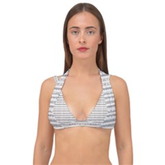 Mixed Gray Striped Ethnic Seamless Pattern Double Strap Halter Bikini Top by dflcprintsclothing