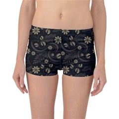 Folk Flowers Pattern  Reversible Boyleg Bikini Bottoms by Eskimos