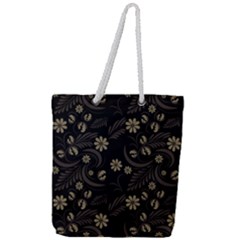 Folk Flowers Pattern  Full Print Rope Handle Tote (large) by Eskimos