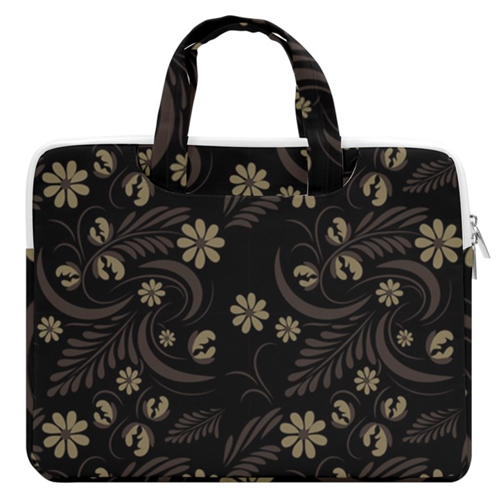 Folk flowers pattern  MacBook Pro Double Pocket Laptop Bag (Large)