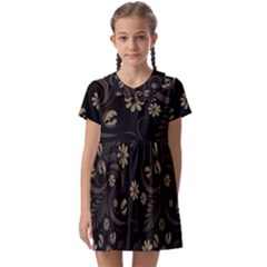 Folk Flowers Pattern  Kids  Asymmetric Collar Dress