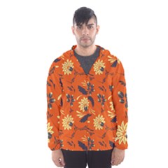 Folk Flowers Pattern  Men s Hooded Windbreaker by Eskimos