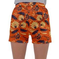 Folk Flowers Pattern  Sleepwear Shorts by Eskimos