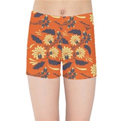 Folk Flowers Pattern  Kids  Sports Shorts by Eskimos