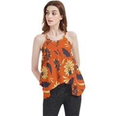 Folk Flowers Pattern  Flowy Camisole Tank Top by Eskimos