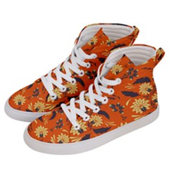 Folk Flowers Pattern  Men s Hi-top Skate Sneakers by Eskimos