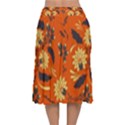 Folk flowers pattern  Velvet Flared Midi Skirt View2