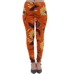 Folk Flowers Pattern  Lightweight Velour Leggings by Eskimos