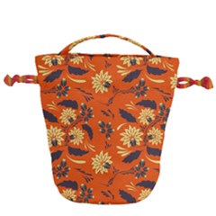 Folk Flowers Pattern  Drawstring Bucket Bag by Eskimos