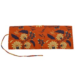 Folk Flowers Pattern  Roll Up Canvas Pencil Holder (s) by Eskimos