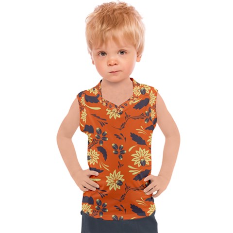 Folk Flowers Pattern  Kids  Sport Tank Top by Eskimos