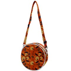 Folk Flowers Pattern  Crossbody Circle Bag by Eskimos