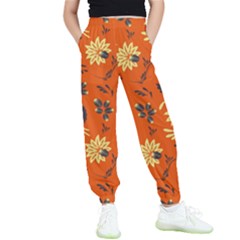 Folk Flowers Pattern  Kids  Elastic Waist Pants by Eskimos