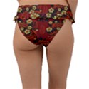 Folk flowers pattern Frill Bikini Bottom View2