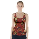 Folk flowers pattern Racer Back Sports Top View1