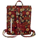 Folk flowers pattern Flap Top Backpack View3