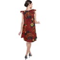 Folk flowers pattern Tie Up Tunic Dress View2