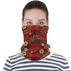 Folk Flowers Pattern Face Seamless Bandana (adult)