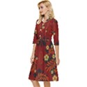 Folk flowers pattern Classy Knee Length Dress View3